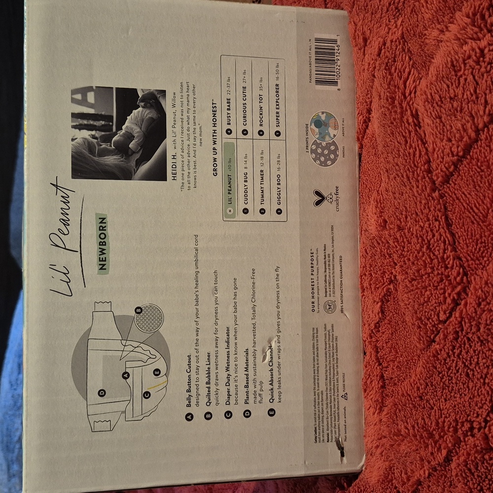 NEW!!!Box#1 Honest Baby Diapers Sz NEWBORN - Picture 2 of 7